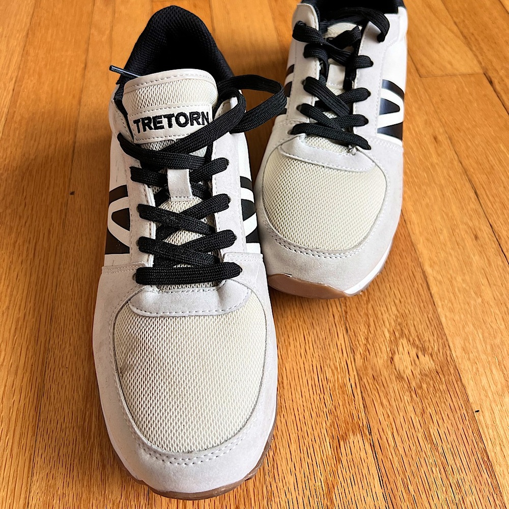 TRETORN Women's Loyola Lace Up Sneakers sz8.5 White/Taupe/Black